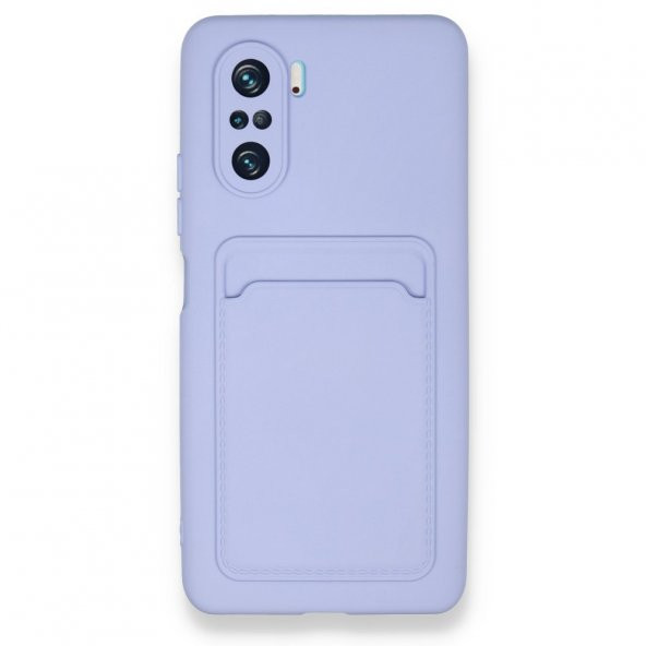 Xiaomi Redmi K40 Pro Kılıf Kelvin Kartvizitli Silikon - Lila - 1