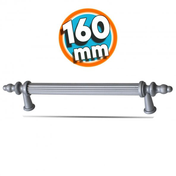Çekmece Banyo Mutfak Dolap Kapak Kulpu Kulbu 160 mm Gri Sert Plastik Kulp