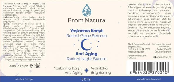 From Natura Yenileyici Yaşlanma Karşıtı Retinol Gece Serumu 30 ml - 3