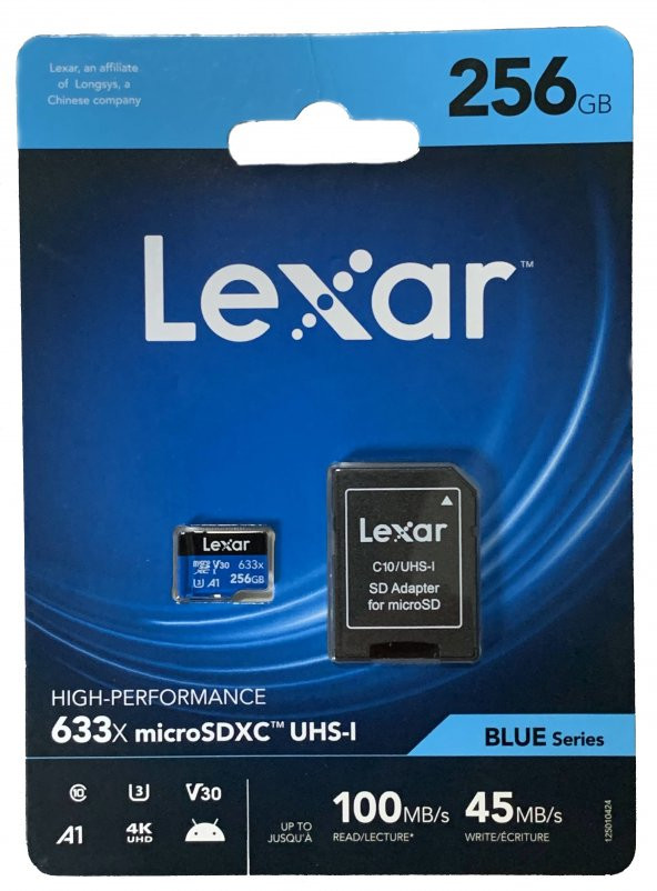 Lexar 256GB High-Performance 633x microSDXC UHS-I Hafıza Kartı