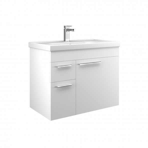 Orka Enez 80 cm MDF Beyaz Banyo Dolabı Alt Modül ve Lavabo