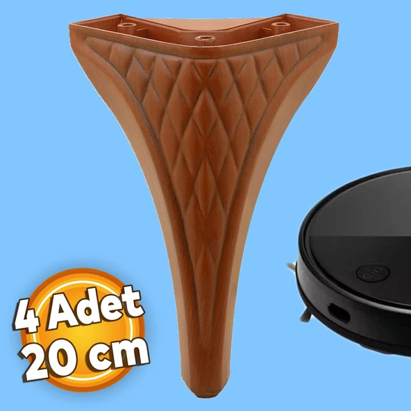 Petek Lüks Mobilya Kanepe Tv Ünitesi Koltuk Puf Ayağı 20 Cm Kahverengi Konsol Ayakları 4 Adet