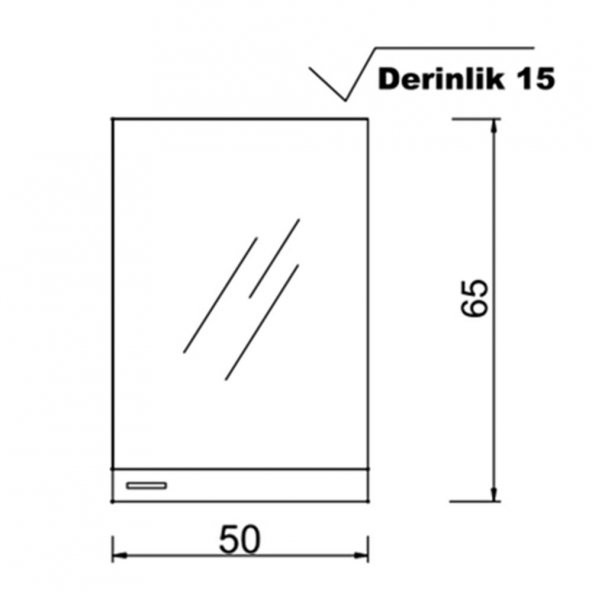 Denko Terra 60 cm MDF Antrasit Gri Banyo Dolabı Aynalı Üst Modülü - 2
