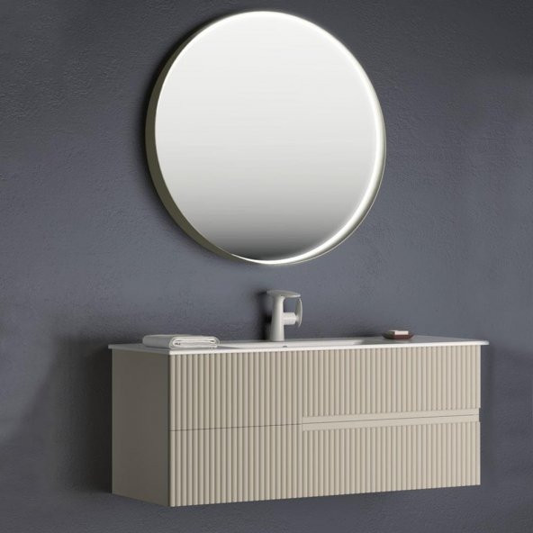 Orka Moonlight 120 cm Mat Vizon Banyo Dolabı Alt Modül ve Lavabo - Resim 3