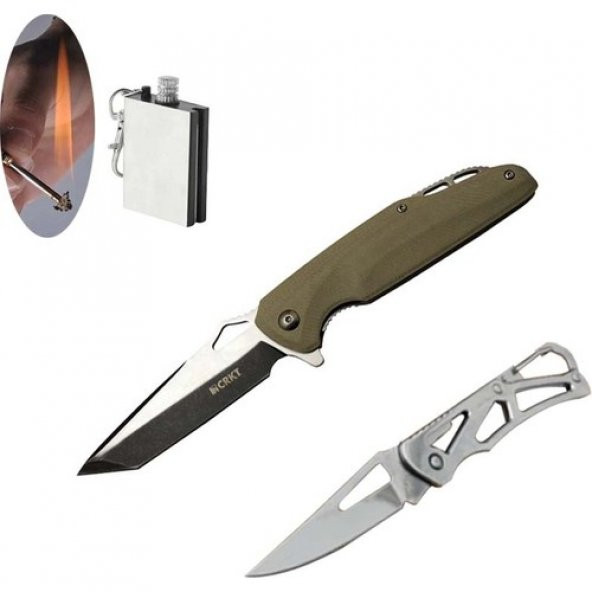 Crkt Serisi 706C Bej 21 cm Predator Çakı Seti SLN710