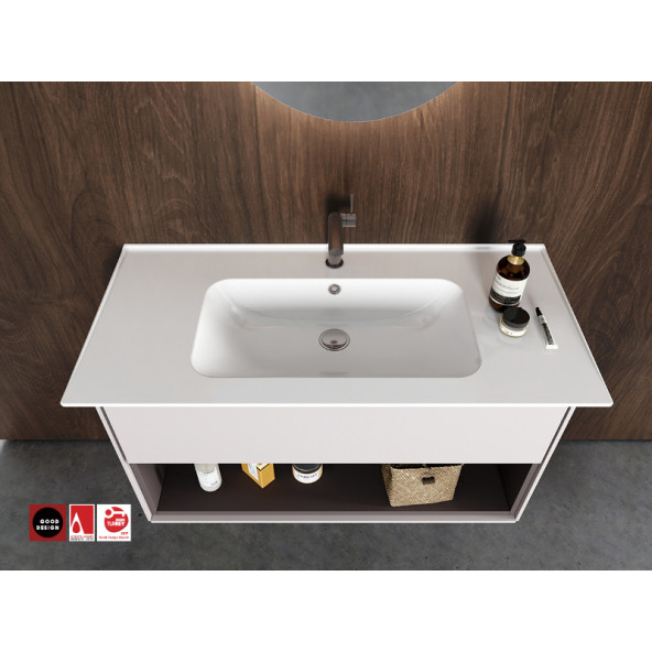 Turkuaz Cerastyle Turkuaz Blue Etajerli Lavabo 70x47 cm - 3