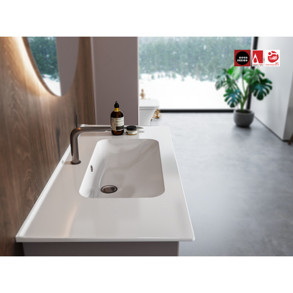 Turkuaz Cerastyle Turkuaz Blue Etajerli Lavabo 70x47 cm - 4