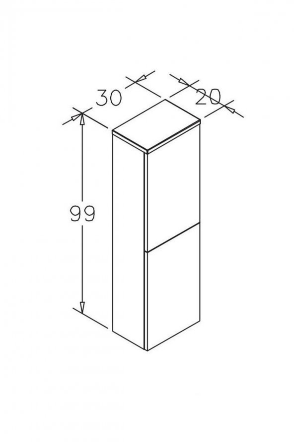 Orka Knidos 30 cm Beyaz Banyo Boy Çamaşır Dolabı - Resim 3