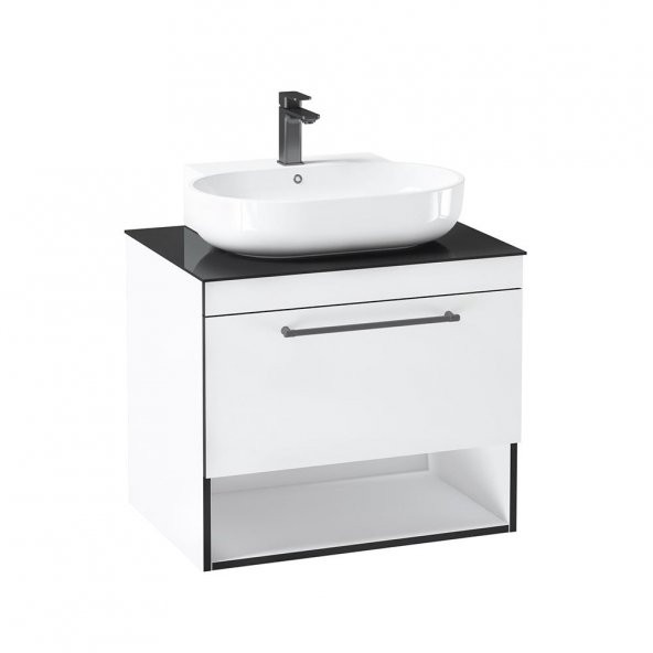 Orka Knidos 70 cm Beyaz Banyo Dolabı Takımı - 2
