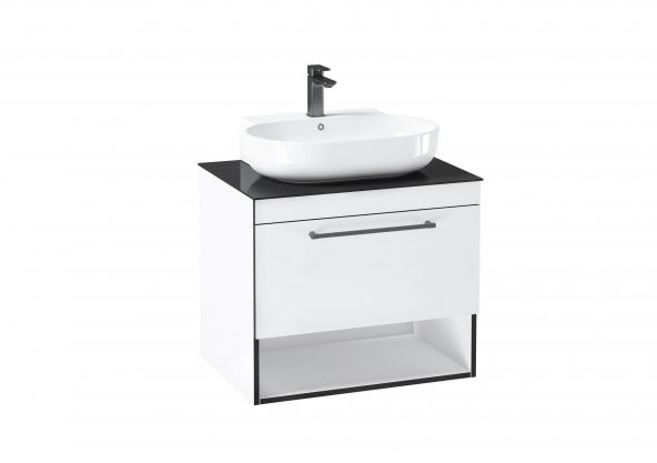 Orka Knidos 90 cm MDF Beyaz Banyo Dolabı Alt Modül ve Lavabo