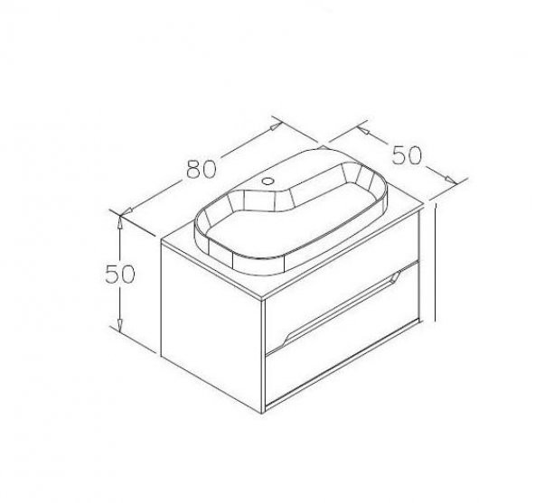 Orka Galia 80 cm Legnano Banyo Dolabı Alt Modül ve Lavabo - 4