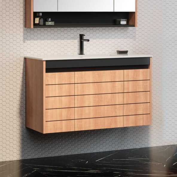 Orka Ricato 100 cm Morgana Kiraz Banyo Dolabı Alt Modül ve Lavabo