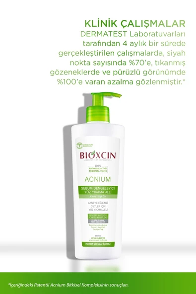 Bioxcin Acnium Sebum Dengeleyici 500 ml Yüz Yıkama Jeli - Resim 2