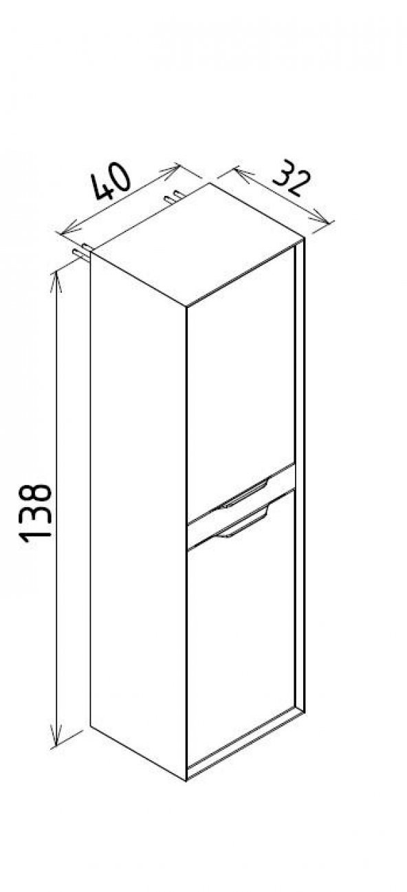 Orka Clay 100 cm Toprak Banyo Dolabı Takımı ve Boy Dolabı - Resim 5