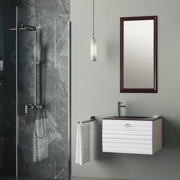 Orka Anzer 60 cm MDF Beyaz Banyo Dolabı Takımı - 1