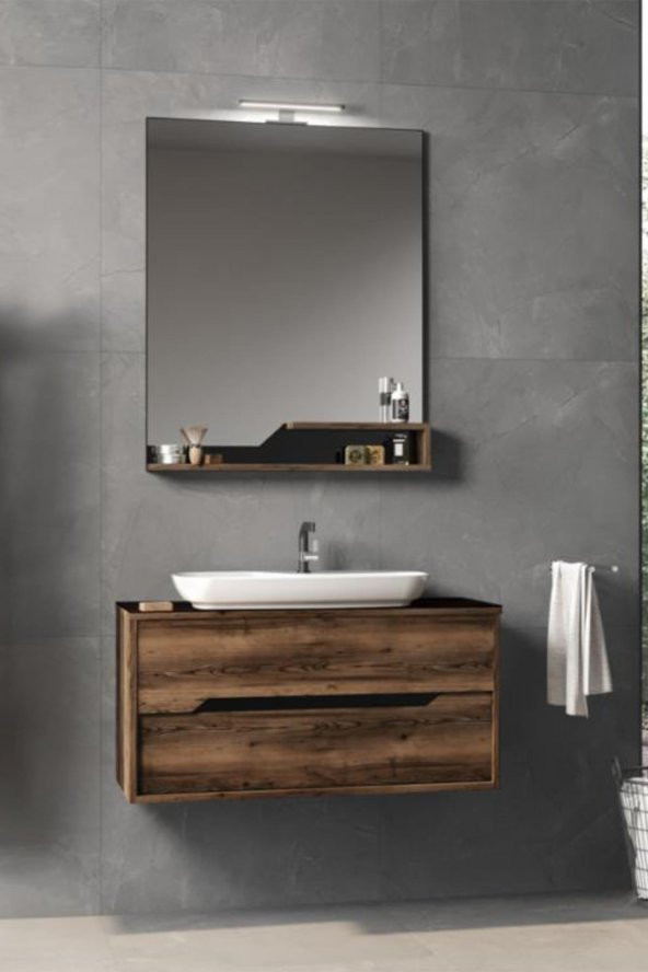 Orka Galia 100 cm MDF Ella Banyo Dolabı Takımı