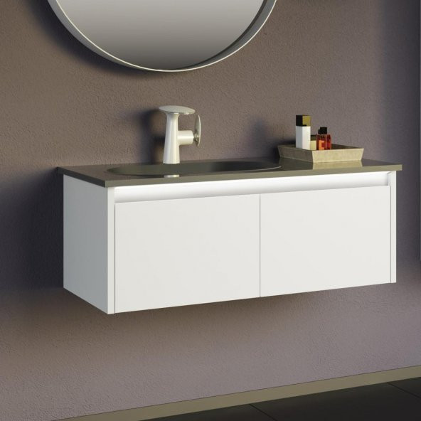 Orka Lisbon 90 cm Mat Beyaz Banyo Dolabı Takımı - 3