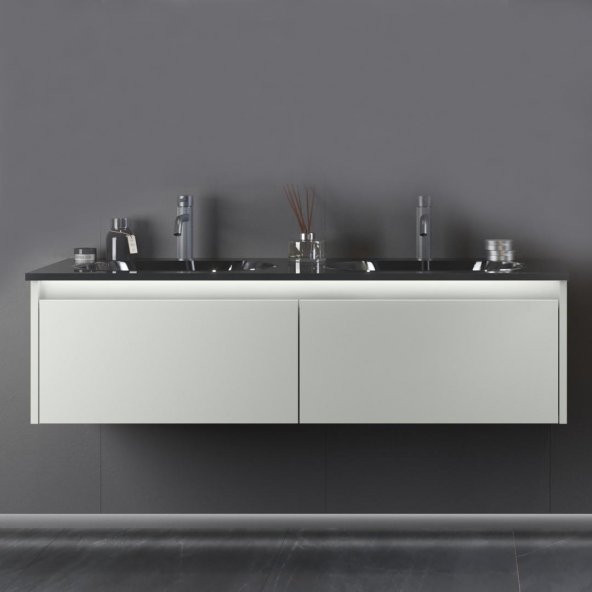 Orka Lisbon 132 cm Kaşmir Banyo Dolabı Alt Modül ve Lavabo ürün görseli