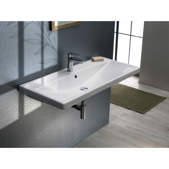 Turkuaz Seramik Cerastyle Elite Serisi 80 x 45 Cm Etajerli Lavabo - 4