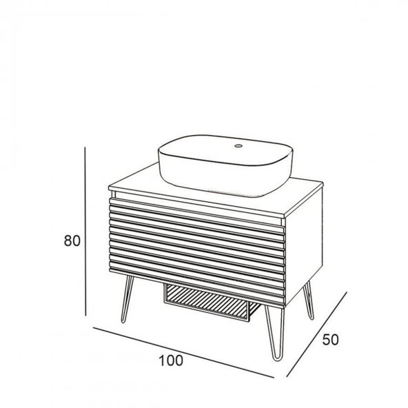 Denko Taylan 100 cm MDF Siyah Banyo Dolabı Alt Modül ve Lavabo ürün görseli