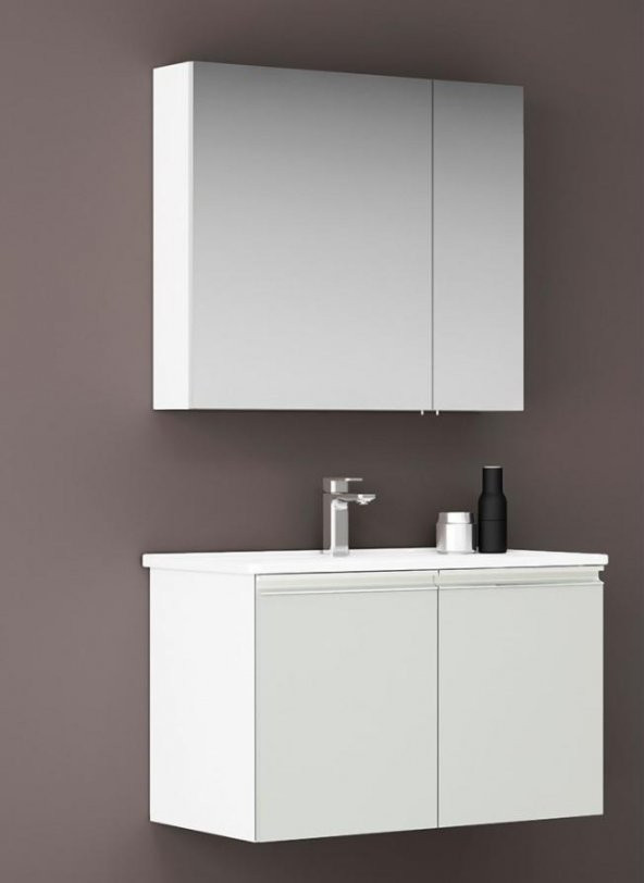 Orka Terme 80 cm MDF Beyaz Banyo Dolabı Alt Modül ve Lavabo - 2