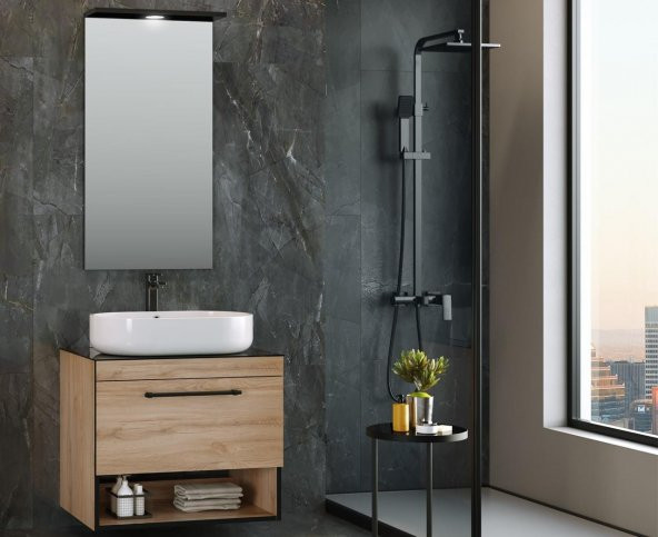 Orka Knidos 70 cm MDF Legnano Banyo Dolabı Takımı - 3