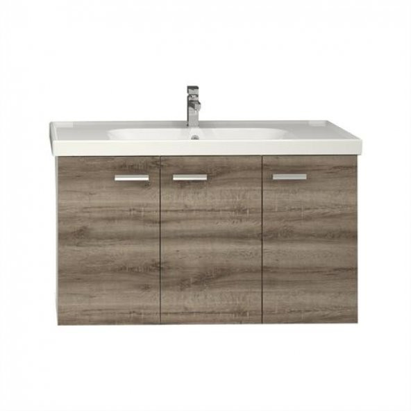 Turkuaz Frame Etajerli Lavabo 100*45cm ve Terra Banyo Dolabı-Alize - Resim 2