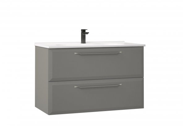 Orka Nuvola 80 cm Gri Banyo Dolabı Takımı - 2