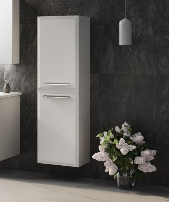 Orka Nuvola 100 cm MDF Beyaz Banyo Dolabı Takımı ve Boy Dolabı - 3