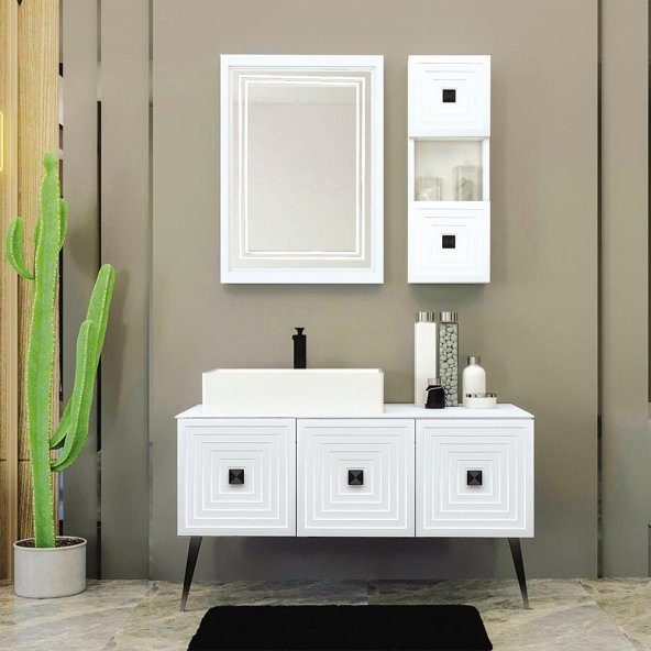 Denko Burcu 32 cm MDF Bej Üst Yan Dolap - Resim 2