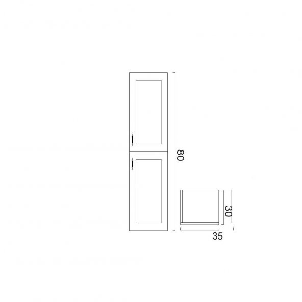 Denko Beyoğlu 35 cm MDF Mat Yeşil Banyo Boy Dolabı - 3