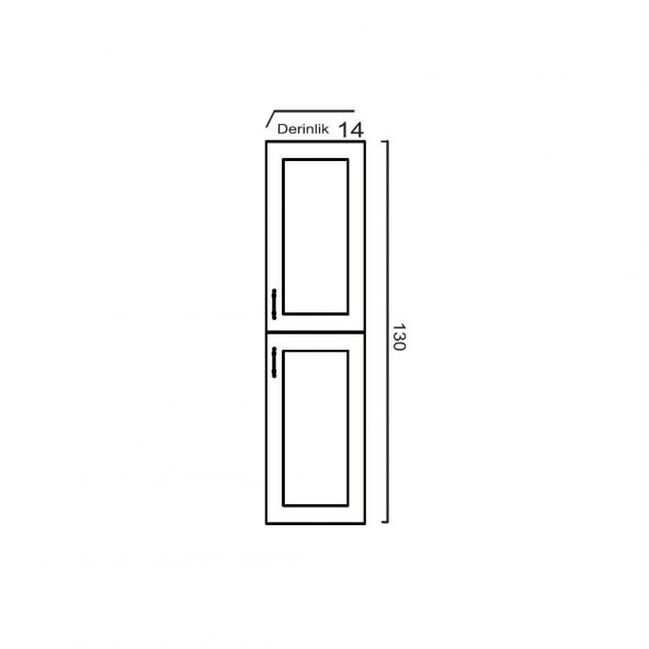 Denko Beyoğlu 35 cm MDF Mat Lacivert Banyo Boy Dolabı - 3