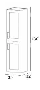 Denko Beyoğlu 35 cm MDF Gri Banyo Boy Dolabı - Resim 3