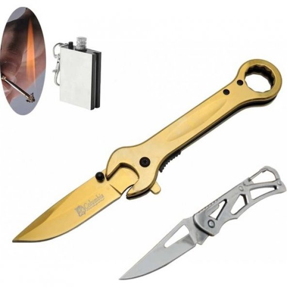 Columbia Serisi 8000-C 19 cm Gold Anahtar Çakı Seti SLN15