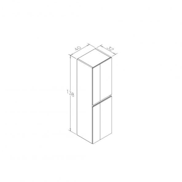 Orka Likya 40 cm Mat Antrasit Banyo Boy Çamaşır Dolabı - 3