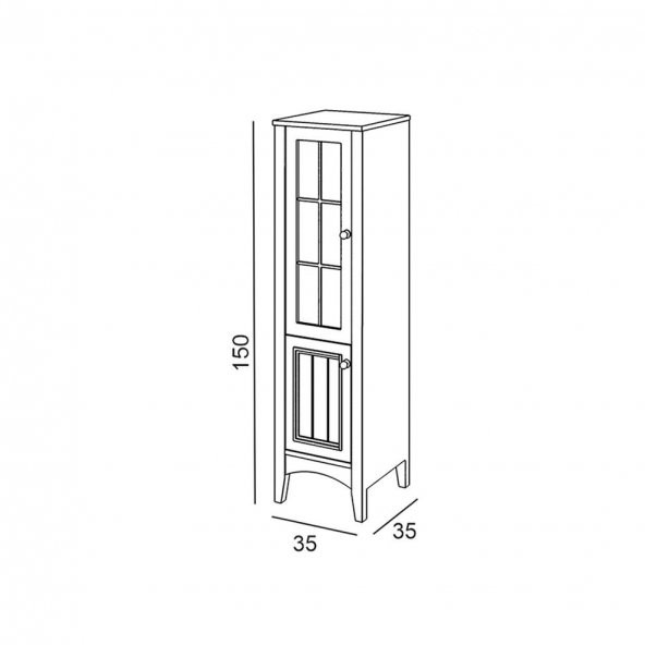 Denko Helena 35 cm MDF Beyaz Banyo Boy Dolabı - 3