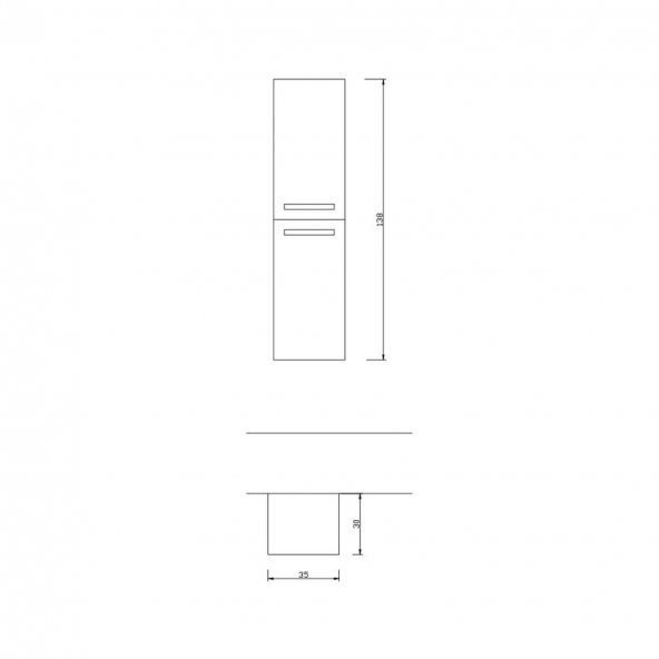 Denko Girne 35 cm MDF Beyaz Banyo Boy Dolabı - 3