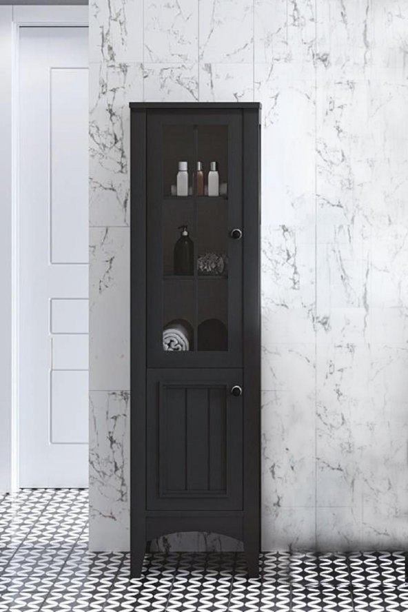 Denko Helena 35 cm MDF Füme Banyo Boy Dolabı