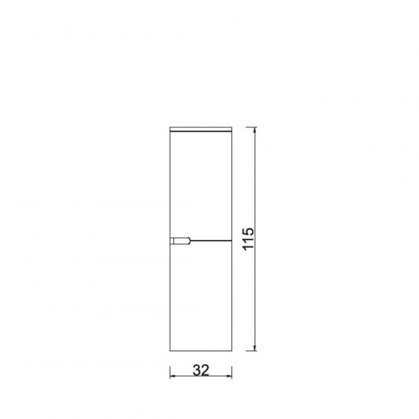 Denko Motta 35 cm Asma MDF Beyaz Banyo Boy Dolabı - 3
