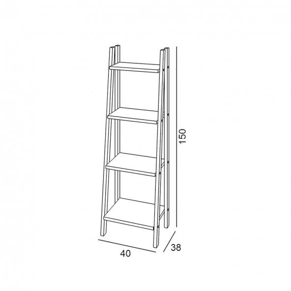 Denko Smarto 40 cm MDF Beyaz-Meşe Banyo Boy Dolabı - Resim 3