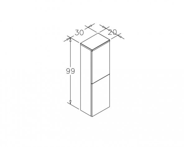 Orka Knidos 30 cm Legnano Banyo Boy Çamaşır Dolabı - 3
