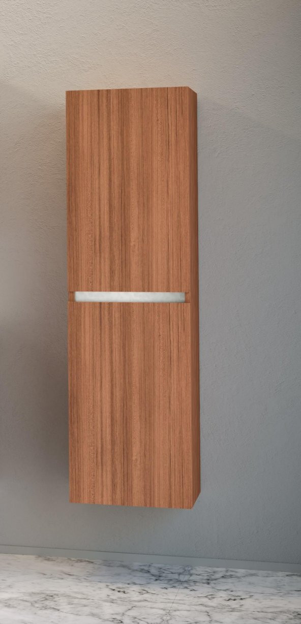 Orka Dinar/Enez 40 cm Teak Banyo Boy Çamaşır Dolabı