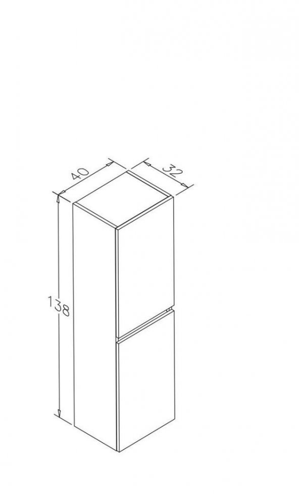 Orka Dinar/Enez 40 cm Teak Banyo Boy Çamaşır Dolabı - Resim 3