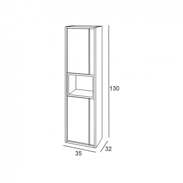 DENKO Matia 35 cm MDF Hazar Banyo Boy Çamaşır Dolabı - 3