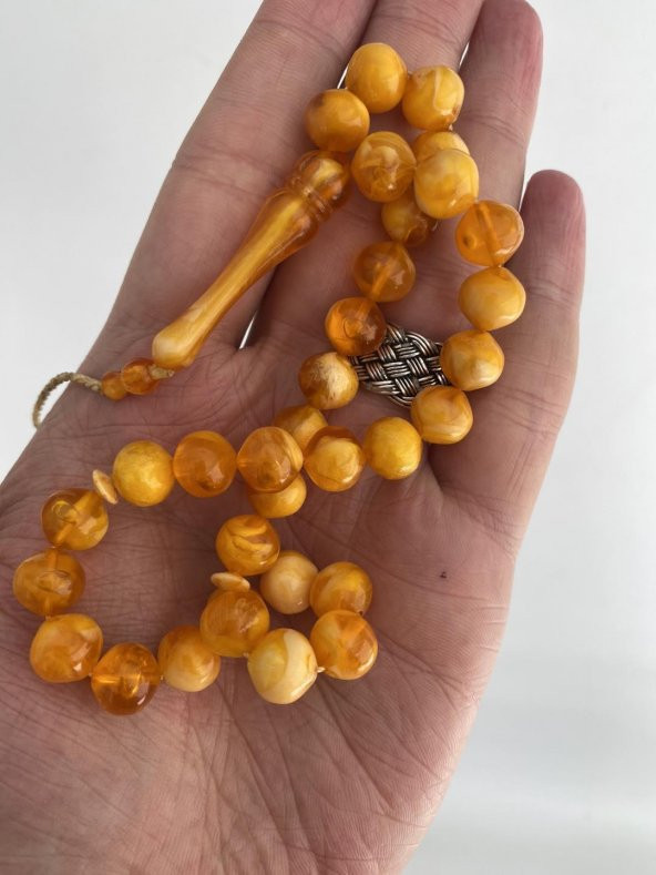 Doğal Kaya Damla Kehribar Tesbih 33lük 19,45 Gram - 2