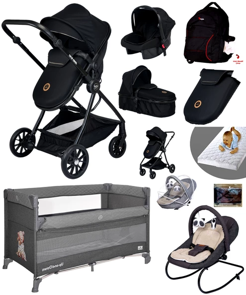 Baby Home Yeni Full Takım 10 In 1 940 Travel Sistem Bebek Arabası Lorelli Anne Yanı Oyun Parkı Park Yatak Beşik Ve Sallanır Ana Kucağı - 3