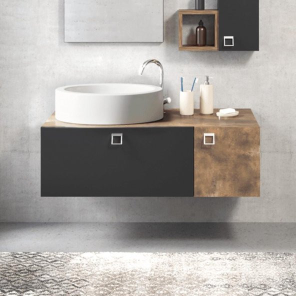 Denko Oris 100cm MDF Patara Bronz Banyo Dolabı Takımı - 2