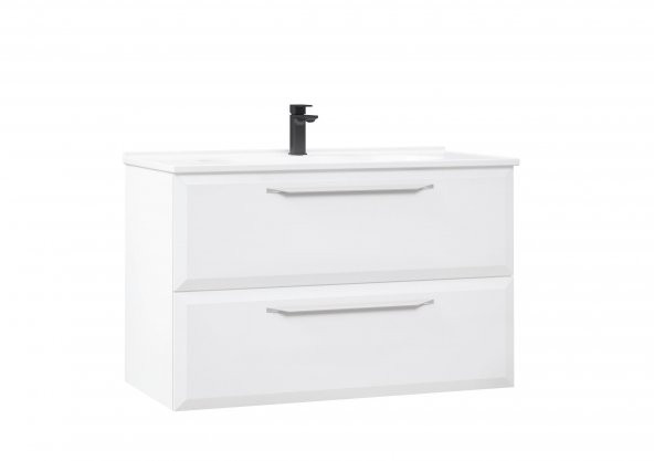 Orka Nuvola 100 cm Beyaz Banyo Dolabı Alt Modül ve Lavabo - 3