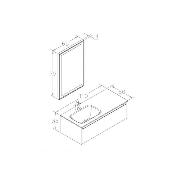 Orka Lisbon 110 cm MDF Antrasit Banyo Dolabı Takımı ve Boy Dolabı - 3