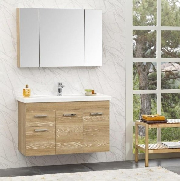 Orka Enez 100 cm Livana Banyo Dolabı Alt Modül ve Lavabo - 2